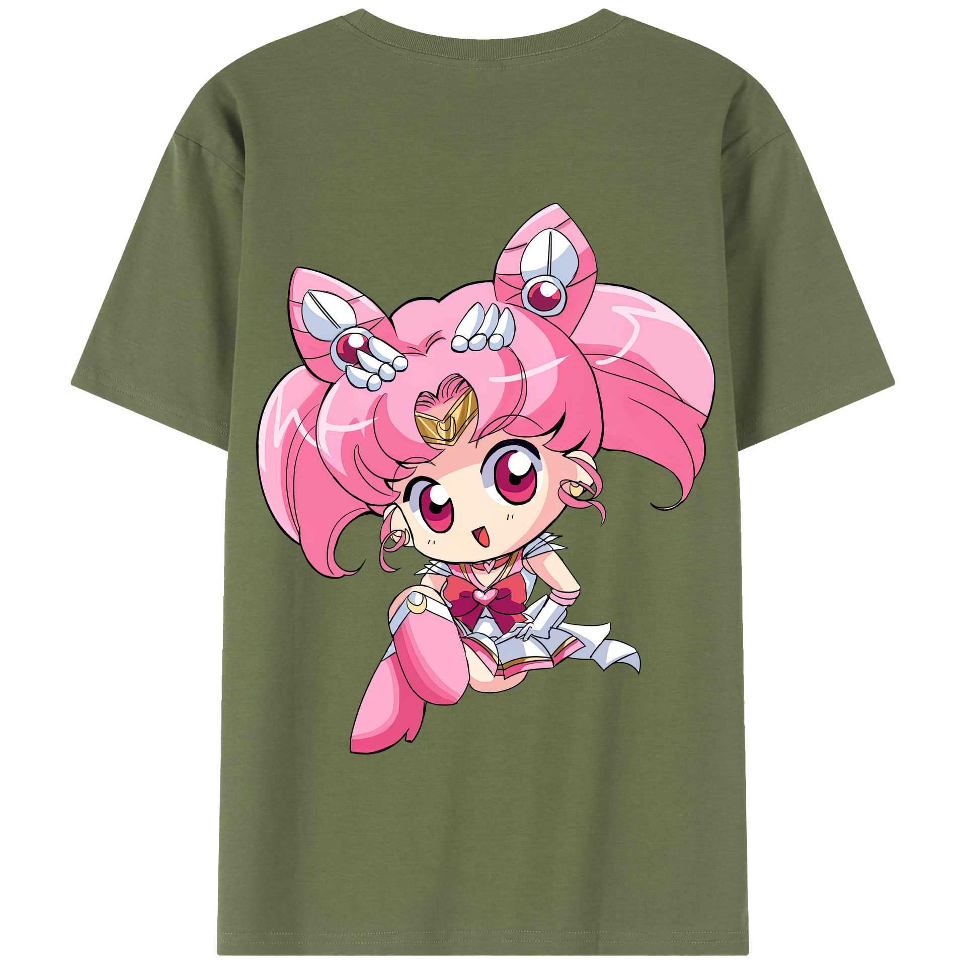 （画像用） 美少女戦士セーラームーン ちびうさ Sailor Moon Chibiusa Tsukino Usagi Small Lady Serenity 綿100％半袖Tシャツ（背面プリント）